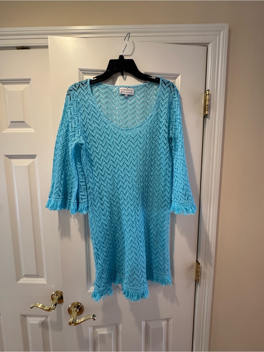 Mud Pie Aqua Crochet Beach Cover up